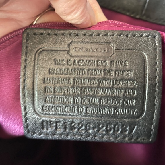 COACH Signature 25637 Op Art Sateen Phoebe Shoulder Handbag Purse Black - Picture 4 of 7